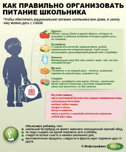 Как правильно организовать питание школьника